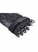 Lace Button Chest Frilly Long Sleeves High Waisted Black Velvet Gothic Dress