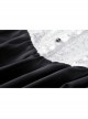 White Lace Front Garment Button Long Sleeves Black Gothic Nun Dress