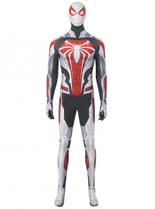 Ps4 Game Spider-Man White Armor Battle Suit Halloween Cosplay Costume Set