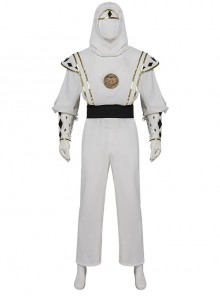 Mighty Morphin Power Rangers White Ranger Tommy Oliver Edition Halloween Cosplay Costume Set Without Shoes