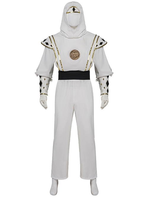 Mighty Morphin Power Rangers White Ranger Tommy Oliver Edition Halloween Cosplay Costume Set Without Shoes