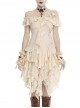 Off-Shoulder Irregular Frilly White Lace Punk Dress
