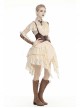Off-Shoulder Irregular Frilly White Lace Punk Dress