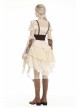 Off-Shoulder Irregular Frilly White Lace Punk Dress