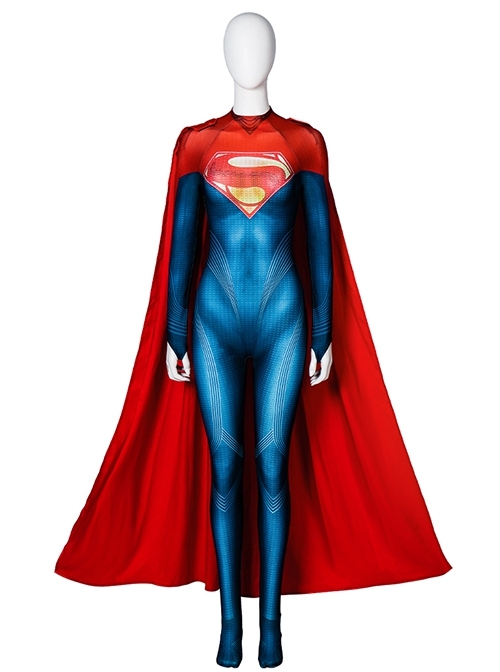 The Flash Movie Superwoman Halloween Cosplay Costume Bodysuit Full Set