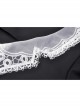 White Lolita Doll Collar Button Long Sleeves Black Gothic Dress