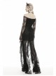 Off-Shoulder Lace Long Sleeves Frill Swallow Tail Black Gothic Dress
