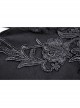 Lace Chest Hollow Long Sleeves Lace-Up Waisted Black Gothic Dress
