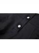 White Frills Collar Lace-Up Button Long Sleeves Black Gothic Dress