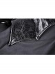 Bat Collar Chest Lace-Up Cross Pendant Long Sleeve Black Halloween Gothic Dress