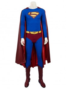 Superman Returns Clark Kent Halloween Cosplay Costume Bodysuit Full Set