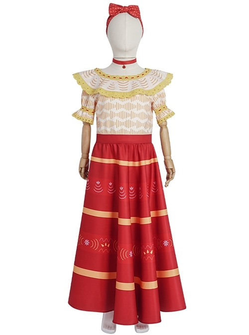 Animated Movie Encanto Dolores Madrigal Halloween Cosplay Kids Costume Full Set