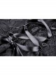 Lace Off-Shoulder Irreqular Frilly Side Waist Lace-Up Black Gothic Dress