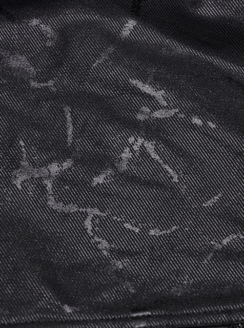 Steam Punk Casual Black Male Rivet Jeans