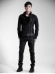 Steam Punk Casual Black Male Rivet Jeans