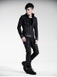 Steam Punk Casual Black Male Rivet Jeans