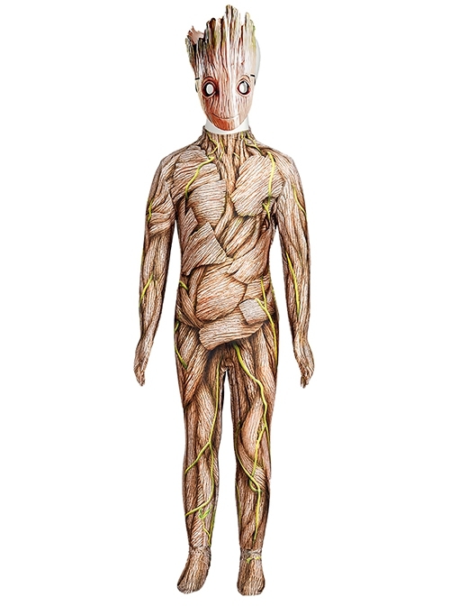 Movie Guardians Of The Galaxy Groot Halloween Cosplay Kids Costume Bodysuit Full Set