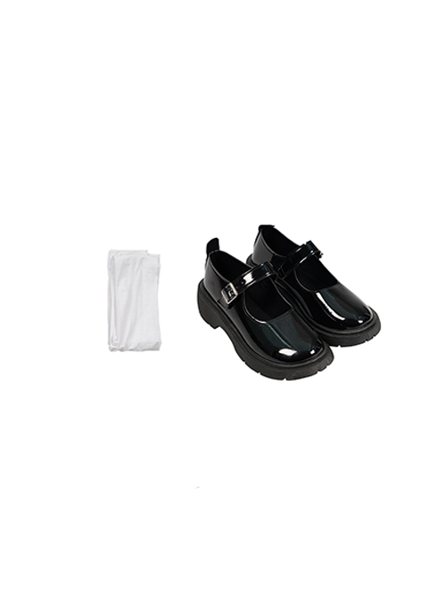 Movie M3gan Halloween Cosplay Accessories Black Shoes And White Pantyhose