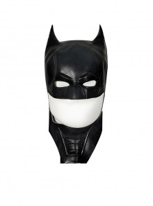 Movie The Batman 2022 Bruce Wayne Halloween Cosplay Accessory Black Headcover