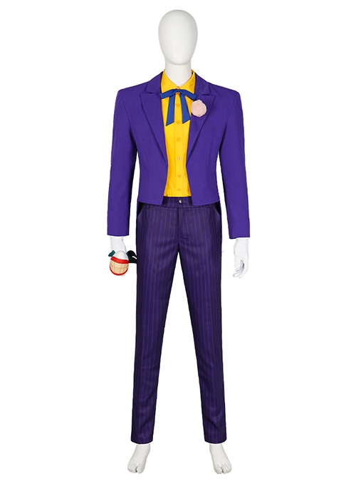Batman 1992 The Animated Series Joker Halloween Cosplay Costume Set Without Shoes