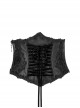 Gothic Lolita Female Black Embroidered Bows Girdle