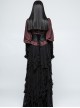 Gothic Lolita Female Black Embroidered Bows Girdle