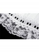 White Lace Frilly Square Collar Heart-Shaped Hollow Short Sleeves Black Gothic Dress