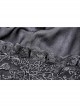 Black Lace Frilly Collar Button High Waisted Rose Embroidery Cuff Maxi Vintage Gothic Dress