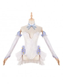Hatsune Miku Pink Butterfly Elf Halloween Cosplay Costume White Dress Full Set