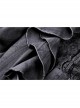 Lace Frilly Chest Flower Embroidery Long Sleeves Black Gothic Dress