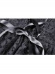 Lace V-Neck Chest Lace-Up Short Sleeves Black Gothic Dress
