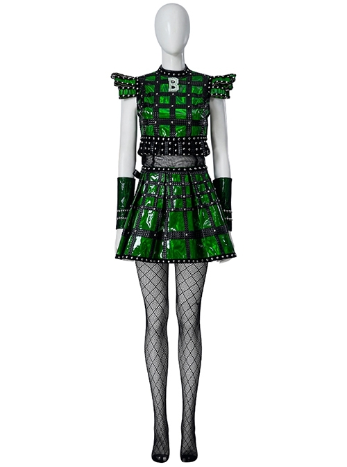 The Musical Six Anne Boleyn Halloween Cosplay Costume Green Set Without Shoes