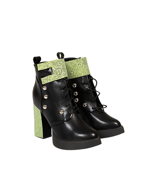 The Musical Six Anne Boleyn Halloween Cosplay Accessories Black High Heel Shoes