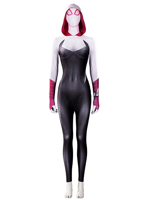 Spider Man Across The Spider Verse Spider Gwen Pink Halloween Cosplay Bodysuit Costume Set