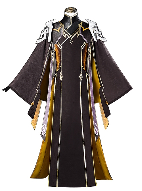 Game Genshin Impact Rex Lapis Zhongli Halloween Cosplay Costume Set