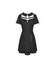 Doll Collar Chest Hollow Leather Bandage Zipper Black Punk Locomotive Dress