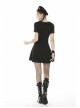 Doll Collar Chest Hollow Leather Bandage Zipper Black Punk Locomotive Dress
