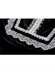 Black Chest Cross Frilly Long Sleeves White Lace Hem Gothic Dress