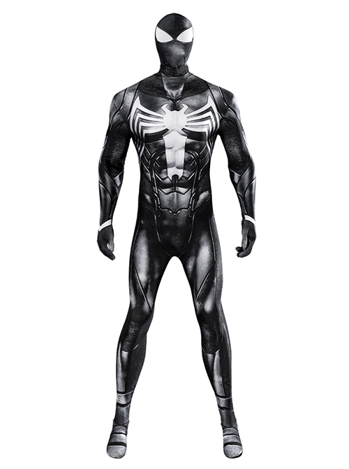 Spider Man Miles Morales Halloween Cosplay Costume Venom Edition Symbiont Bodysuit Battle Version Full Set