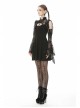 Lace Off-Shoulder Lace-Up Collar Long Sleeves Black Punk Rock Dress