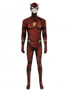 The Flash Batman Battle Suit Spray Paint Modification Handmade Version Halloween Cosplay Costume Bodysuit Full Set