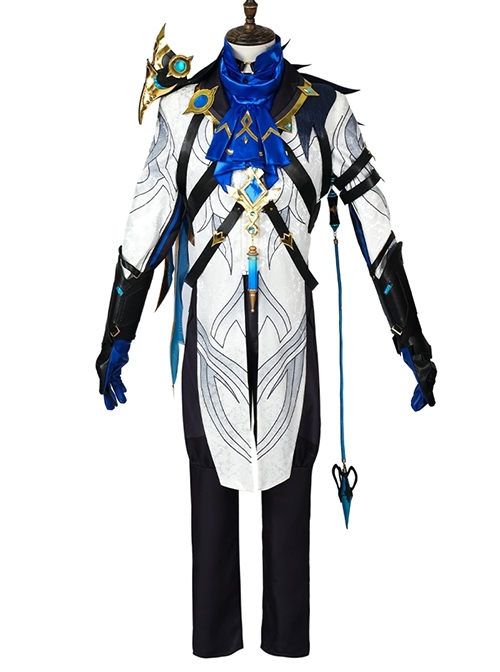 Game Genshin Impact Fatui II Dottore Halloween Cosplay Costume Full Set With Shoulder Accessories