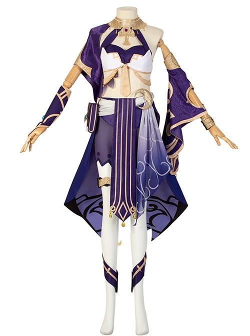 Game Genshin Impact Candace Xumi Black Skin Different Pupils Halloween Cosplay Costume Full Set