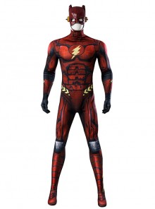 Movie The Flash Parallel Universe Version Flash Halloween Cosplay Costume Bodysuit Set