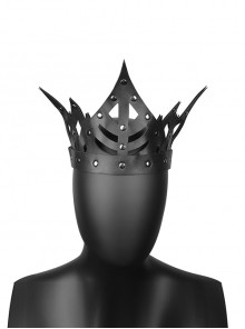 Personalized Black PU Leather Metal Studs Decorated Double Gothic Unisex Headdress