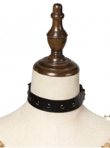 Adjustable Black Cool Stud Unisex Gothic Style Dark Collar