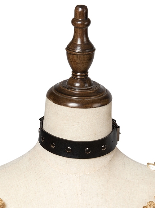 Adjustable Black Cool Stud Unisex Gothic Style Dark Collar