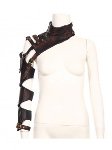 Brown Leather Adjustable Changeable Punk Arm Guard Kit