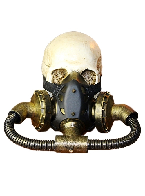Black Creative Rubber Plague Wasteland Punk Style Exaggerated Mask