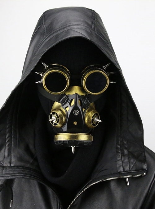Handsome Retro Mirror Resin Spiked Rivet Punk Mask